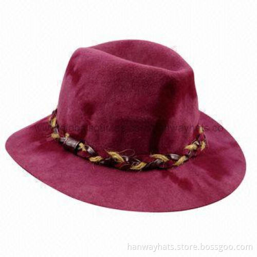 Ladies' Fashionable Felt Hat with Self Felt Braid, DTM PVC and Twine